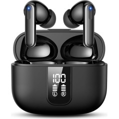 Bluetooth austiņas Bezvadu austiņas In-Ear austiņas ar trokšņu slāpēšanu ENC 3D Virtuālā 3D Surround Sound Mūzikas zvanu vadība Touch Control austiņas iPhone, Android, PC, planšetdatoram, klēpjdatoram