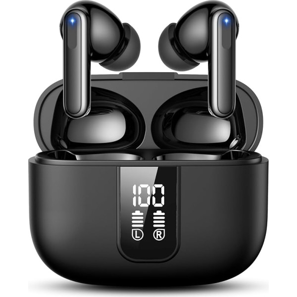 Bluetooth austiņas Bezvadu austiņas In-Ear austiņas ar trokšņu slāpēšanu ENC 3D Virtuālā 3D Surround Sound Mūzikas zvanu vadība Touch Control austiņas iPhone, Android, PC, planšetdatoram, klēpjdatoram