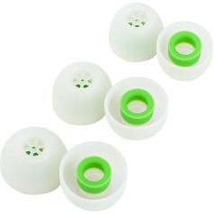 Linsoul Kiwi Ears Flex austiņu uzgaļi, rezerves silikona IEM uzgaļi, 3 pāri, izmērs S/M/L, priekš KZ ZS10 Pro, Orchestra Lite, Cadenza vadu/bezvadu austiņām (balti/zaļi)