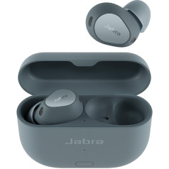 Jabra Elite 10 Gen 2 bezvadu Bluetooth austiņas, uzlabota 3D skaņa, LE Audio viedā korpusa funkcija, daļēji atvērts dizains, uzlabots ANC, 6 iebūvēti mikrofoni un līdz 36 stundām ilgs akumulatora darbības laiks - Denim materiāls