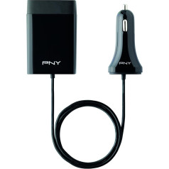 PNY Autoladegerät 4 Ladeanschluss 12 Volt für Smartphone/Tablet/GPS