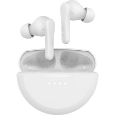 Belkin SoundForm Rhythm True Wireless In-Ear austiņas ar iebūvētu Micro, ātra uzlāde ar USB-C, 28 stundu akumulatora darbības laiks, IPX5 ūdensizturība, iPhone, iPad, Galaxy, Pixel u.c. - Balts