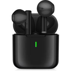 LEYMING Bluetooth 5.0 In-Ear austiņas, bezvadu austiņas ar mikrofonu, IPX5 ūdensnecaurlaidīgas Bluetooth austiņas, skārienvadība, bezvadu austiņas ar stereo, trokšņu slāpēšana iOS/Android, melnas krāsas