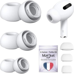 Silikona ausu aizbāžņi Airpods Pro 1 un Airpods Pro 2 Apple 3 pāri trokšņu samazināšanas ausu aizbāžņu austiņām In-Ear Airpod Pro White (Balts, XS)