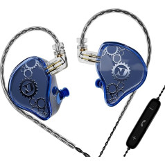 ND Venus In-Ear monitora austiņas 10 mm dubultā magnētiskā dinamiskā draivera IEM austiņas HiFi spēļu austiņas 2 kontakti noņemams kabelis (ar mikrofonu zils 3,5 mm spraudnis)