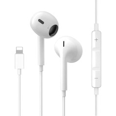 Ymdei austiņas iPhone HiFi Stereo austiņas ar trokšņu slāpēšanu, vadu austiņas ar mikrofonu un skaļuma regulēšanas funkciju, saderīgas ar iPhone 12/12 Pro/13/11/11/11 Pro/7/8/8 Plus/X/X/XR. XS/SE