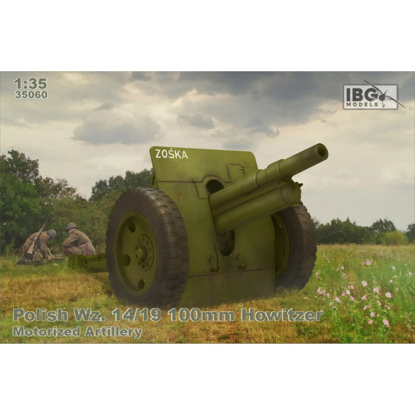 Plastikāta modelis poļu wz.14/19 100 mm haubices motorizētā armija