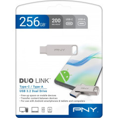 Flash atmiņas 256gb usb 3.2 duo-link p-fdi256dulinktyc-ge