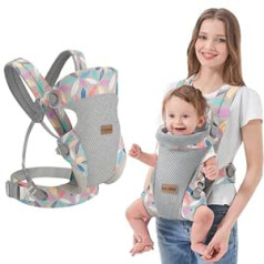 IULONEE Upgrade Baby Carrier jaundzimušā zīdaiņa pārvadātājs ar jostasvietas atbalstu Ergonomisks zīdaiņa pārvadāšanas ietītis Kabriolets priekšpusē un mugursomā Mazuļu mugursoma zīdaiņiem no 3 līdz 36 mēnešiem, zila