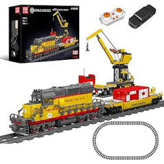 Mould King 12027 Technik Train Railway Building Blocks Model, 1170 Pieces Diesel Locomotive Remote Controlled Train Model Kit Building Block Set as Toy/Gift/Collectibles