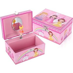 TAOPU muzikinė papuošalų dėžutė su besisukančia princesės muzikine dėžute mergaitėms