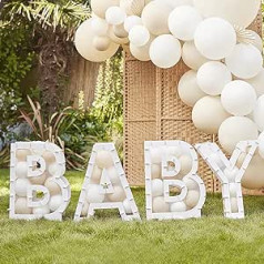 Ginger Ray Hello Baby Shower Balons Mosaic Sign Party Decoration Stand Letters White