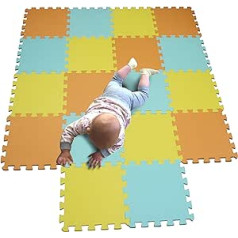 Mqiaoham Baby Floor Mat / Children’s Play Mat, Puzzle Design, Free from Harmful Substances Orange Yellow Green