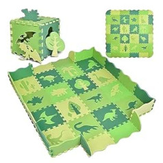 ASENME 36-Piece Baby Puzzle Mat XL 145 x 145 cm (Green)