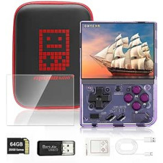 Temoo Miyoo Mini Plus retro spēļu konsole, 64 G pārnēsājama retro rokas spēļu konsole, atbalsta 25 000 klasiskās spēles, retro spēļu konsole ar 3,5 collu Ips HD ekrānu, 7–8 stundas