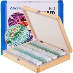 AmScope PS100E 100 Namų mokyklos biologijos paruoštos mikroskopo skaidrės – E rinkinys