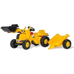 Rolly Toys rollyKid CAT pedāļu traktors ar piekabi (bērniem vecumā no 2,5 līdz 5 gadiem, aizmugurējā sakabe) 023288