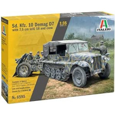 Italeri 6595 1:35 German Sd.Kfz. 10 Le.IG18 with Crew - Model Building Kit, Standing Model Building, Crafts, Hobby, Gluing, Plastic Kit, Detailed Multi-Coloured