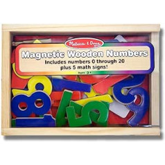 Melissa & Doug Numbers koka 25 magnēti dāvanu komplekts + bezmaksas mini spilventiņu komplekts Scratch Art [04497]