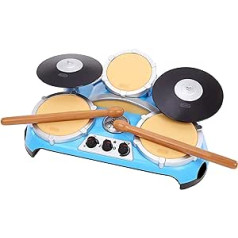 Little Tikes My Real Jam Drums – žaisliniai būgnai su lazdelėmis ir dėklu – keturi žaidimo režimai, garsumo valdymas, Bluetooth ryšys – skatina vaizduotę ir kūrybiškumą, 3 ir daugiau