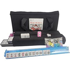 166 Tile American Mahjong Set, Black, Soft Bag, 4 Colours, Easy to Carry, Western Mahjongg