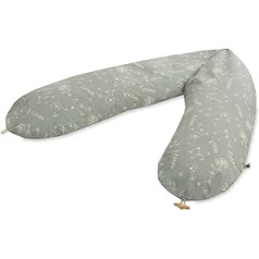 Julius Zöllner Organic Nursing Pillow Apm. 190 cm | Pildījums 42 litri EPS Micro Beads | Ražots Vācijā | Pārvalks izgatavots no 100% kokvilnas | Oeko-Tex® Standard 100 | Savvaļas puķe