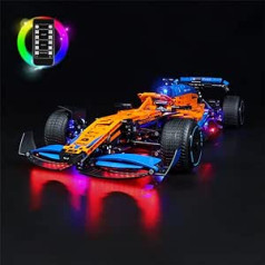 LED apgaismojuma komplekts Lego 42141 Technic McLaren Formula 1 sacīkšu automašīnai, tālvadības pults apdares apgaismojuma komplekts Lego 42141 McLaren Formula 1 - tikai lukturu komplekts, nav Lego modeļa (tālvadības pults versija)