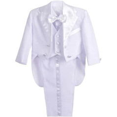 Lito Angels 5 dalių kostiumų ir švarkų rinkinys berniukams, džentelmeniškas smokingo kostiumas vestuviniam šventiniam, juoda/balta/dramblio kaulo spalvos