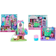 Gabby's Dollhouse, Kitty Fees Garden Playset, Transformable Tree House su šviesomis ir prabangiu kambariu, Groovy muzikos kambarys, Muzikos kambarys su DJ Catnip