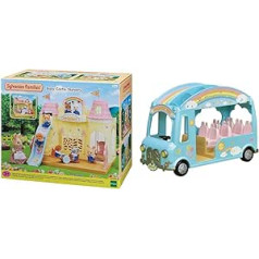 Sylvanian Families 5316 Baby Castle Nursery Dollhouse Playset & 5317 Baby Bus Sunshine Dollhouse Car Play Set