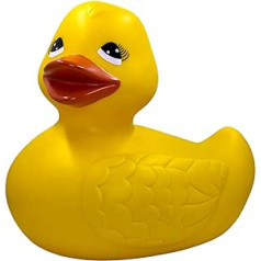 MIJOMA Giant Squeaky Duck vannas pīle, ideāls ūdens rotaļu biedrs bērniem un pieaugušajiem, augstas kvalitātes, izturīgs materiāls, XXL dizains ar 25 cm augstumu (dzeltens)