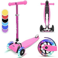 Fun Pro ONE Scooter, the Safe Scooter for Children, LED Wheels, Foldable, for Toddlers, Boys and Girls, Aged 3, 4, 5, 6 Years