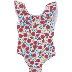 Gocco Baby Girls' Traje DE BAñO Estampado Volante Estampa Swimming Trunks Coral Oscuro, Coral Oscuro