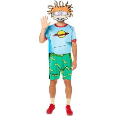 Amscan - Erwachsenenkostüm Chuckie aus Rugrats, Jumpsuit und Maske, Baby, Kinder-Serie, Motto-Party, Karneval