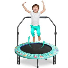 Children's Trampoline Indoor Outdoor Diameter 91 cm Small Mini Children's Trampoline Foldable without Net Home Square Floor Trampoline for Indoor Children from 2 3 4 Years Kids