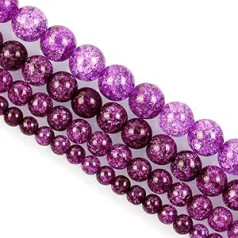 Violetas dabīgā akmens krelles Ametists Turmalīns Jade Brīvas starplikas krelles juvelierizstrādājumu izgatavošanai DIY Rokassprādzes Amatniecības piederumi Tumši purpura plaisa 4 mm Apm. 90 gab