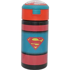 HOVUK Superman Kids ūdens pudele, 500 ml Tritan ūdens pudele ar vāku, saldētavas seifs, spiedpogas sporta ūdens pudele, dāvanas vecumā no 3 gadiem