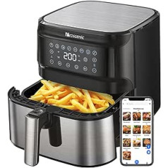 ‎Proscenic Proscenic T21 karstā gaisa cepeškrāsns, lietotne un balss vadība, cepeškrāsns 5,5 l XXL, 1700 W Airfryer ar lielu digitālo LED displeju, priekšsildīšanu un taimeri un sildīšanu, bez eļļas, ērti lietojams