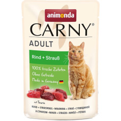 Animonda carny adult pouch beef, ostrich 85g