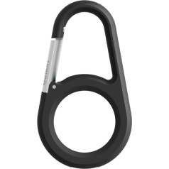 Airtag holder with carabiner, black
