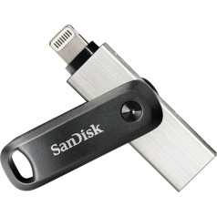 Pendrive sandisk ixpand go sdix60n-256g-gn6ne (256 gb; lightning, usb 3.0; sudraba krāsa)