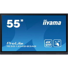 Interaktīvais monitors 55 collas TE5512mis-b3ag infrasarkanais, 40 punkti, IPS, 4K, 7h, Wifi, VGA, HDMI, USB-C, Wifi, Bluetooth, Metāls, 8ms