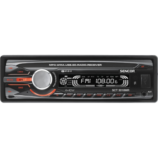 Auto radio ar tālvadības pulti sct 3018mr jauda 4x40w, usb/sd/mmc