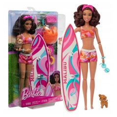 Barbie doll with a surfboard