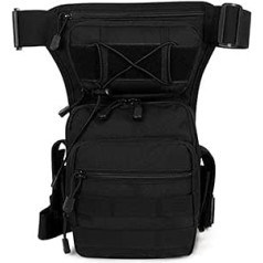 ALI2 Drop Leg Bag augšstilbu komplekti Tactical Thigh Pack Vidukļa gurnu soma vīriešiem/sievietēm Āra pārgājieni Riteņbraukšana Kempings Travel, melna