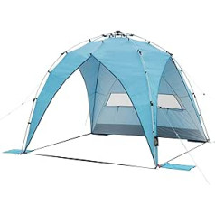 Qeedo, Quick Coast Beach Shelter, Quick-Up System (Quick Setup), Sun Protection, UV80 according to UV Standard 801, Blue