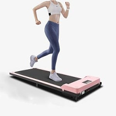 SABUIDDS Folding Treadmill for Home with Remote Control and LED Display, 1-6 km/h Speed, Treadmill Walking Pad, 0.6-1HP Motor, 740 W, Flexible Under Desk Treadmill for Office and Home, Pink