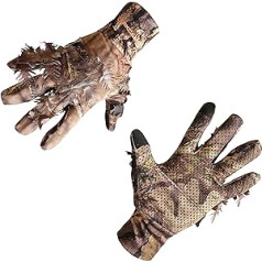 QuikCamo Mossy Oak and Realtree Mens Vieglie 3D medību cimdi Camo Touch Screen vai Fingerless