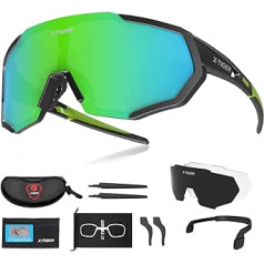 X-TIGER velobrilles polarizētas saulesbrilles Tr90 superviegls rāmis ar 3 vai 5 maināmām lēcām UV400 aizsardzība vīriešiem un sievietēm, riteņbraukšanai, slēpošanai, braukšanai, makšķerēšanai, skriešanai, pārgājieniem, sportam