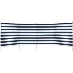 ACTIVE Adult, Unisex 52786 Vējstikls, 4 paneļi Beach Stripes, zils/balts, 320 x 100 x 2,5 cm